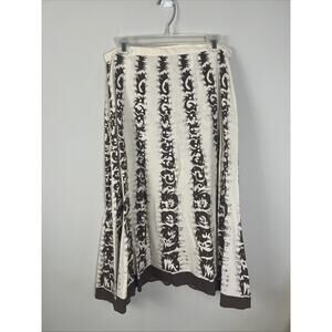 Route 66‎ Long Flowy Skirt 100% Cotton Cream Brown Tribal Organic medium